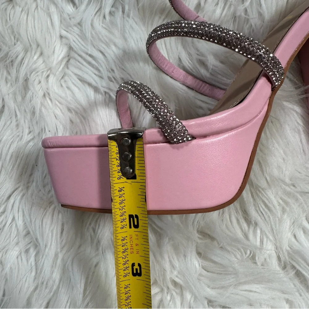 Shein • Dazzling Rhinestone Pink Barbie Chunky Platform Heels